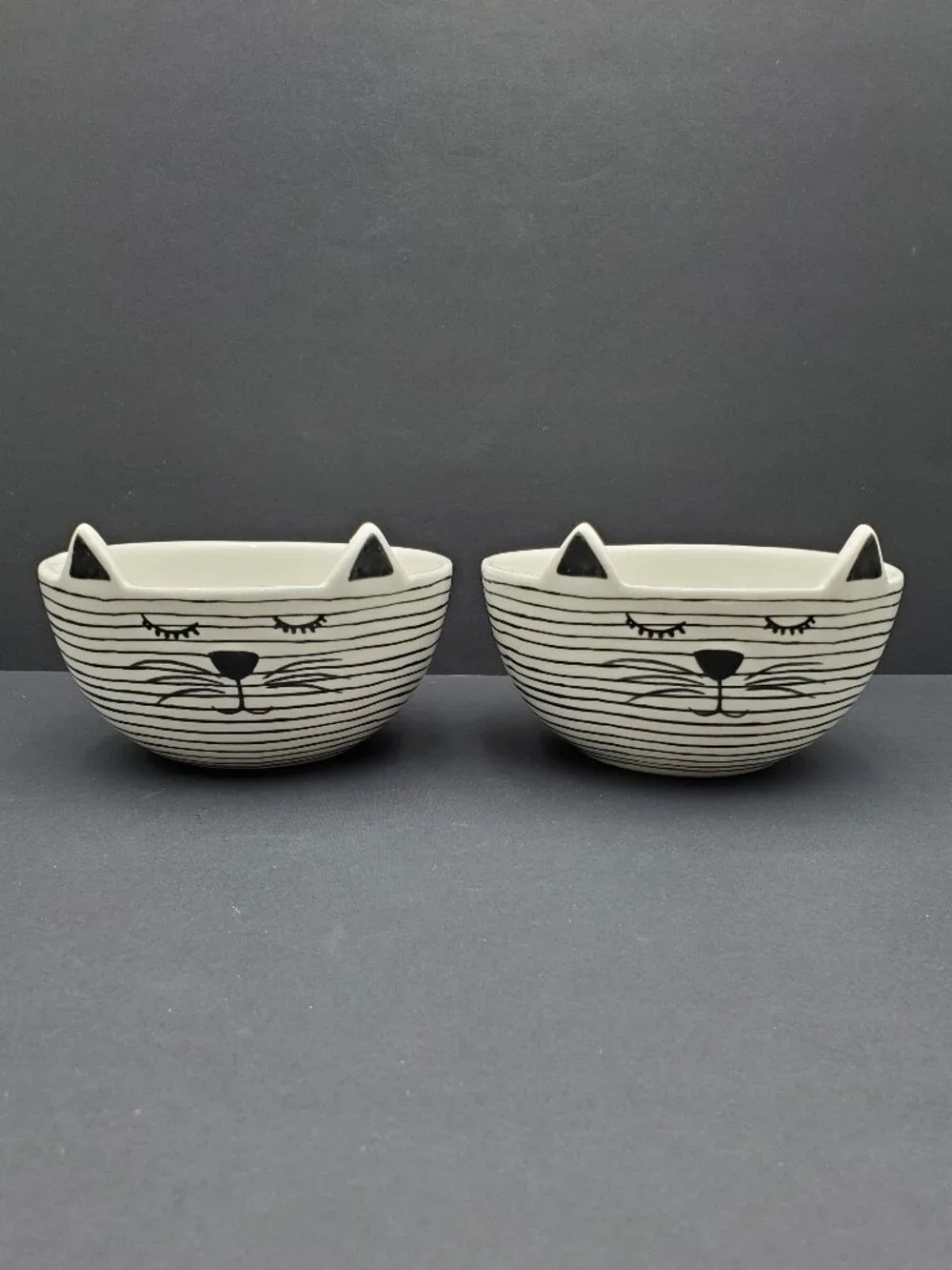 Tabletops Gallery Cat Face Soup Bowls Striped Sleeping Kitten Cereal Bowls